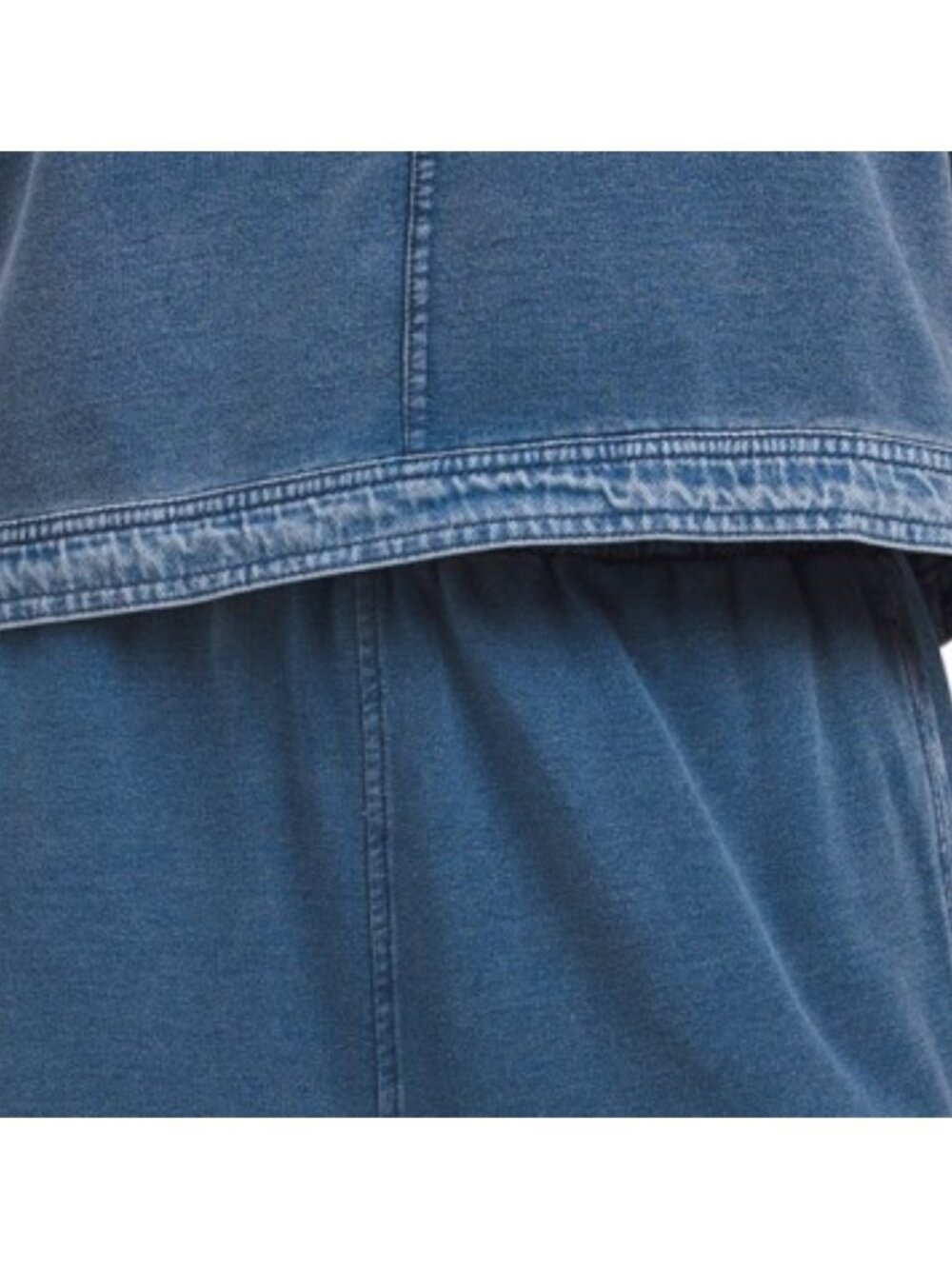 JANE & DELANCEY 2pc French Terry Denim Cropped Tank Top And Straight Pants Set - Picture 4 of 4